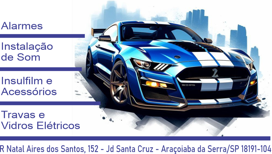 Conexão SOM fundo carro azul